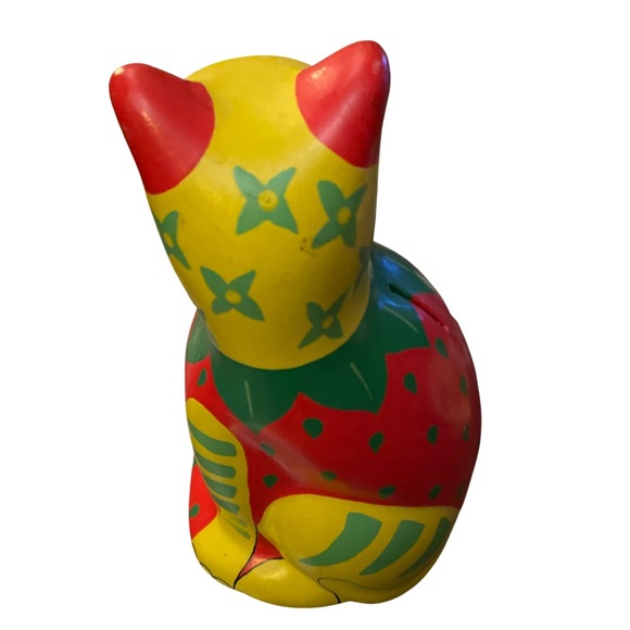 Vintage Mexican Folk Art Cat Bank - Pottery - Picture 3 of 4